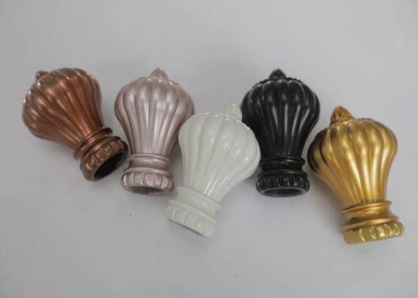 Finials plásticos decorativos do trilho de cortina do molde de sopro de 10cmx28mm
