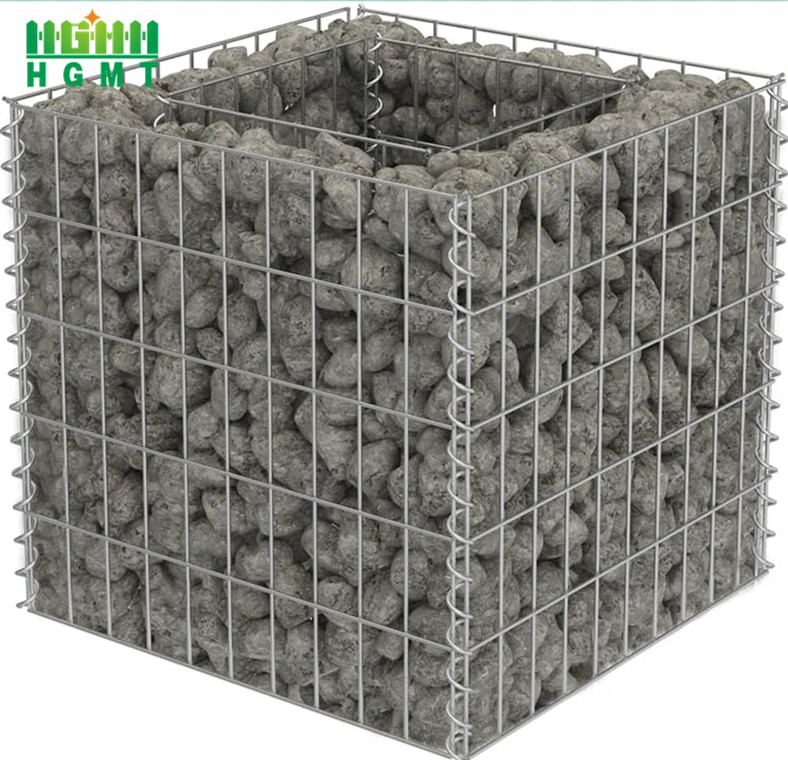 Гальванизированная стальная корзина ячеистой сети 1mx0.5mx0.5m Gabion для подпорных стенок