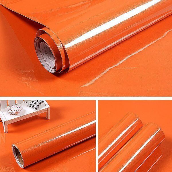 High Gloss Solid Color PVC Film Vinyl Covering For Kitchen Cabinets Scratch Resistant