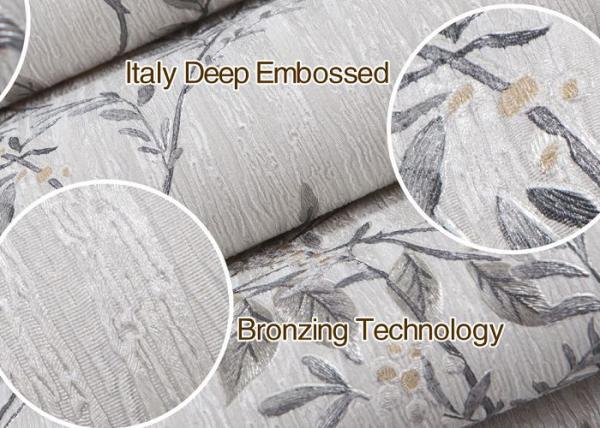 Eco - friendly Floral Room Decoration Wallpaper with Botanical Pattern
