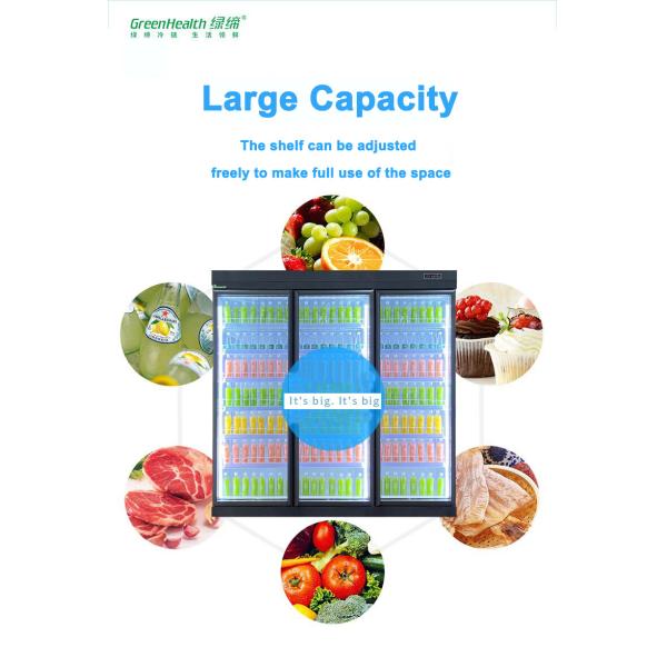 Cooler de réfrigérateur à porte en verre commercial personnalisé pour les boissons à base de vin 1463L