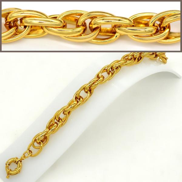 Big size thick chain Trendy jewelry Men & Womans bracelet Bangle 18K Real Gold Plated Lin
