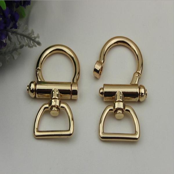 Fashion high quality zinc alloy light gold 25 mm metal spring snap hook for lanyard