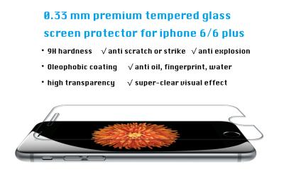 9H 0.15/0.22/0.33mm Anti-broken for Guard Iphone 6 Tempered Glass Screen Protector