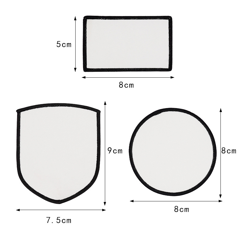 Sublimation Patch Blanks Low MOQ Merrow Border Custom Blank Sport Patches for Sublimation
