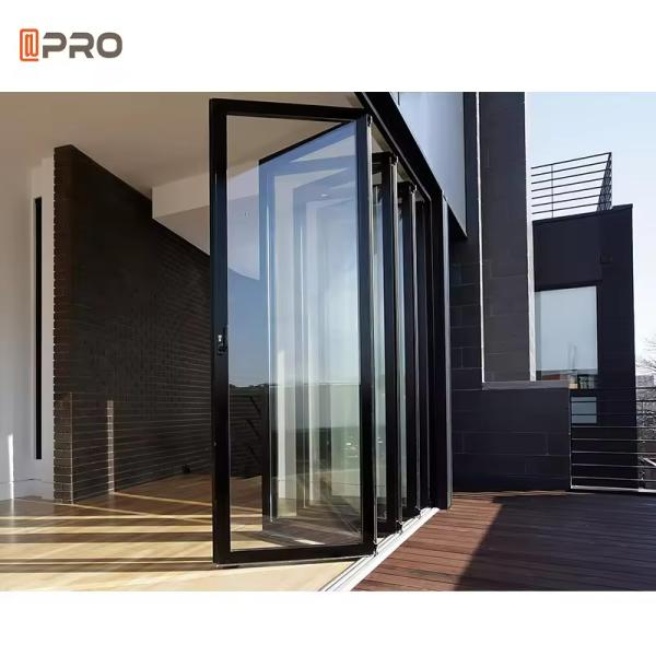 Balcony Aluminum Sliding Doors Glass Aluminum Door Entrance Folding Door Aluminium Bifold Patio With Mosquito Net For Ho
