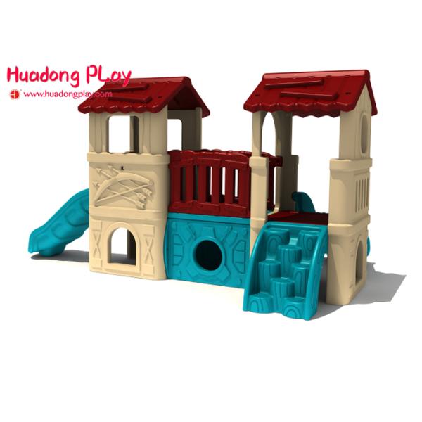 Home Nursery Outdoor Active Play Equipment  , Small Magic Villa Playhouse 3.4x2.2x1.8m