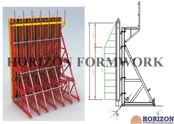 Retaining wall concrete formwork with Single-side bracket