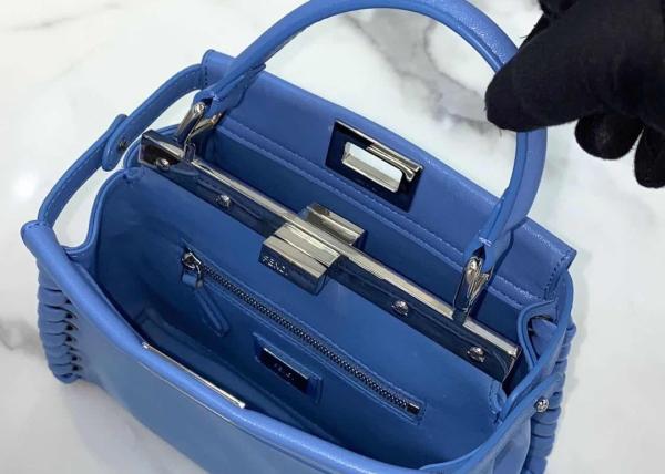 Peeakboo Classic Womens Luxury Handbag Leather Lace Woven Edge Handbag High Capicity Pure Colors Cross-Body Bag