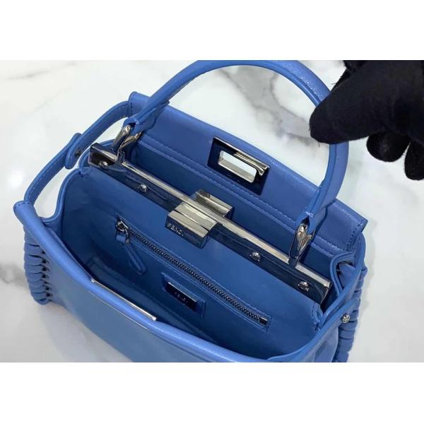 Peeakboo Classic Womens Luxury Handbag Leather Lace Woven Edge Handbag High Capicity Pure Colors Cross-Body Bag