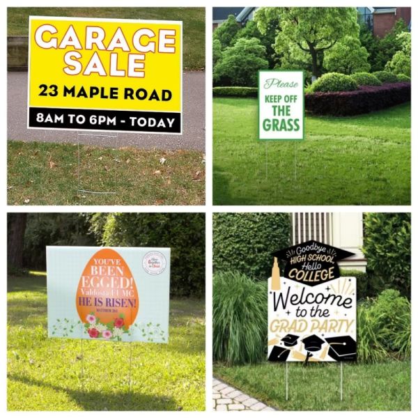 Custom Waterproof PP Yard Signs for Festival Celebrations, Outdoor Holiday Decorations, UV Printed Corrugated Plastic Lawn Signs for Events, Promotions, Parties and Seasonal Displays
