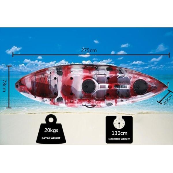 OEM Light Weight Ocean Fishing Kayak 275l*78w*40h 5mm Hull Thickness