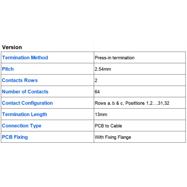 Replace Harting P/N 09 02 264 6861 DIN-Signal B064FPW-13C1-2, DIN Signal Type B Female Press-in 13.0 64-Pole