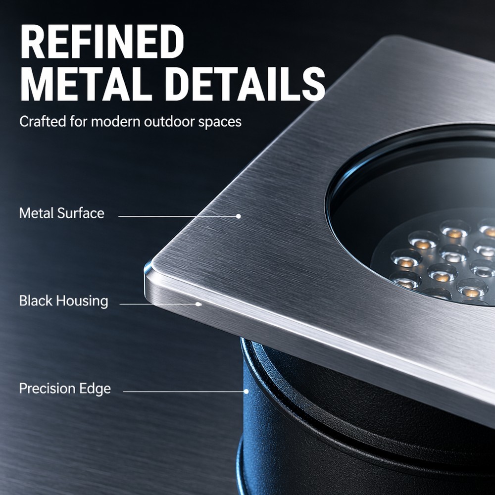 MA65 Square Bezel 8W LED Paver Light IP68 Waterproof Outdoor Ground Fixture for Hardscape Accent
