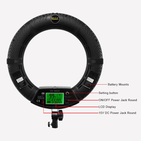 кольцо цвета Bi 18inch освещает 480 СИД для дисплея 96w Lcd дистанционного управления макияжа Selfie беспроводного