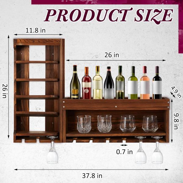 Modern and Chic Wine Display Storage Rack with Bottle Stemware Glass Holder