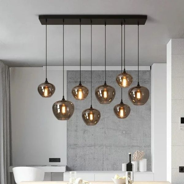 Modern Glass Chandeliers For Dining Tables Living Room Kitchen Office Coffee Hanging Lamp (WH-AP-679)