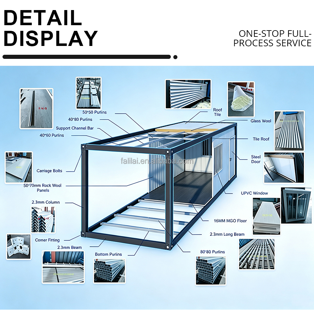 High Quality Easy Assembly 20ft Folding Container House Modular Container Unit Portable Site Office Prefab Dormitory Bathroom