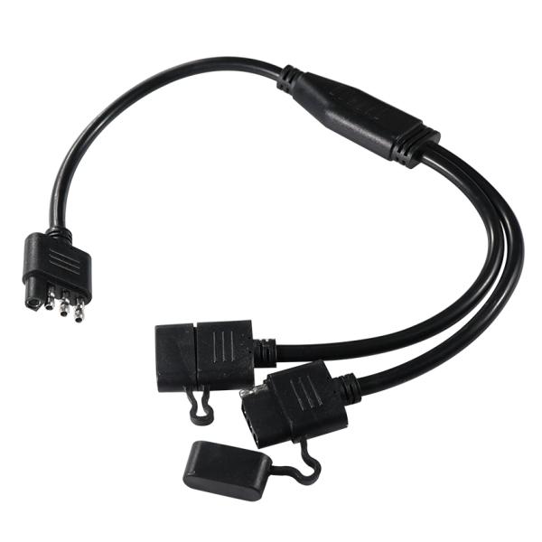 3-Way Y Splitter Trailer Light Wiring Harness 1.2M Black PVC