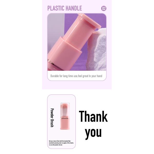 Вытягиваемая щетка для макияжа порошковая щетка розовая пластиковая ручка 100% синтетические волосы пластиковая ручка OEM