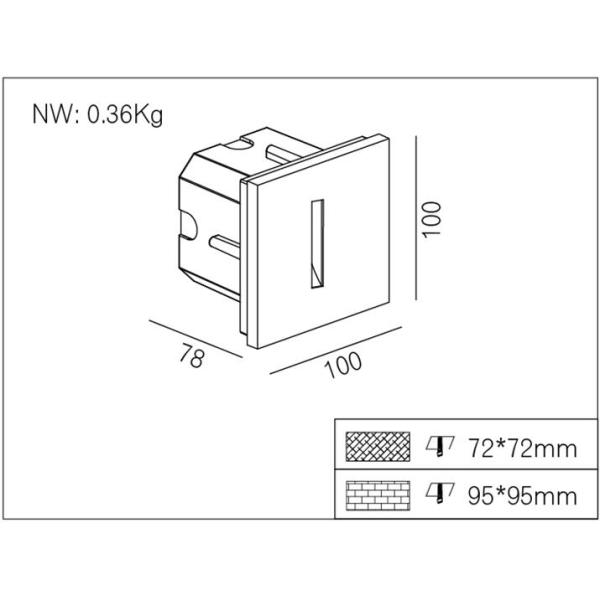 China 3 w Aluminum Indoor / Outdoor LED Step Lights / Customize Cinema Staircase Wall Lighting