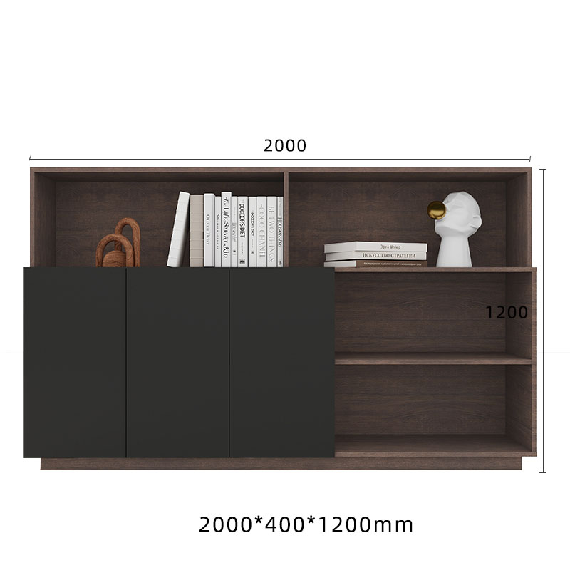 Low Lateral File Cabinet, Space-Saving Back Storage Unit Made of Eco-Friendly Thickened Wood Board