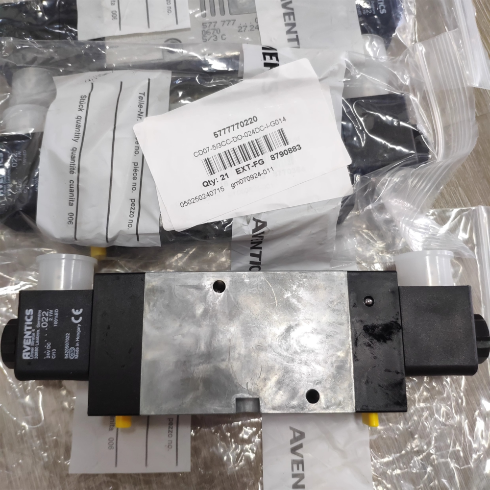 Bistable Latching Air Solenoid Valve G1/4 AVENTICS 5776275280 5/2‑Way Double Coil 230V AC CD07 1200 L/min Flow Capacity