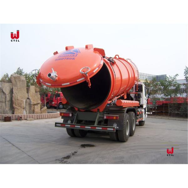 Тележка 35 оранжевой сточной трубы тележки вакуума сточной трубы Sinotruk 15t выпуская струю кубическая