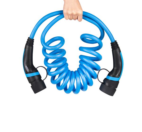 Spiral 7kW Type 2 To Type 2 Charging Cable 32A 250V 1 Phase IEC 62196 Standard