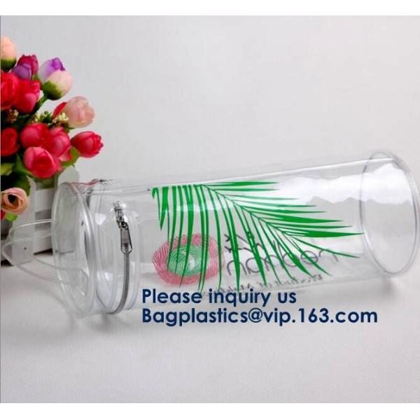Vinyl Zipper Tube, Makeup Tube Bag, Cosmetic Tube Transparent Plastic Cosmetic Organizer Bag Pouch PVC Travel Toiletry