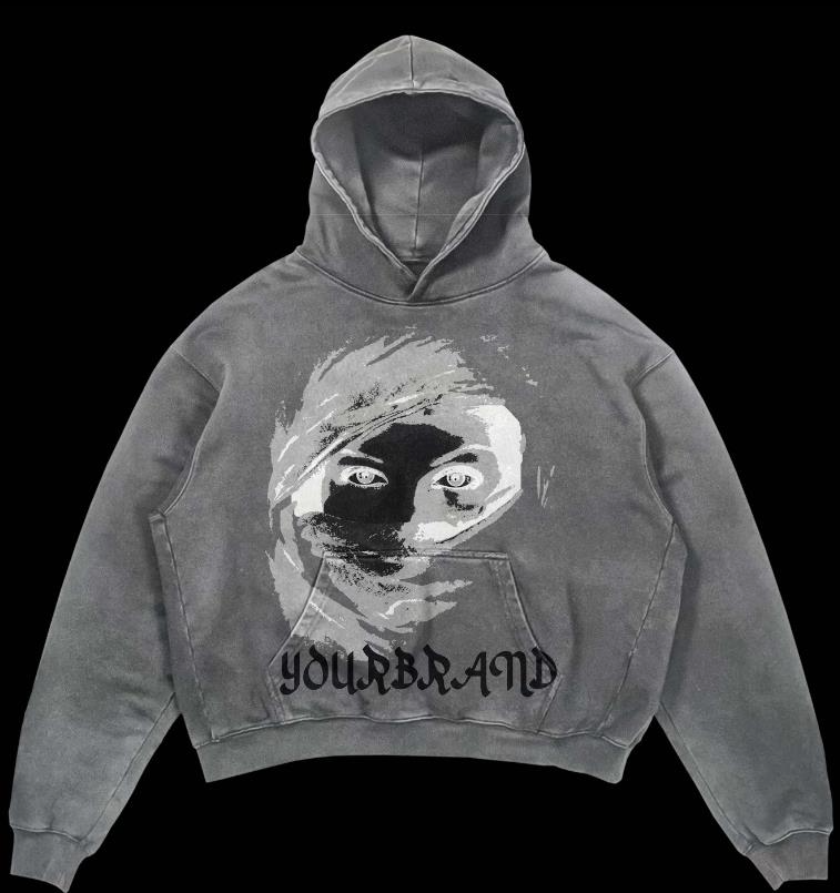 OEM/ODM Heavyweight New Fashionable Custom Logo Printing Hoodie Men Streetwear Distressed Acid Wash 450 500gsm Cotton Hoodies