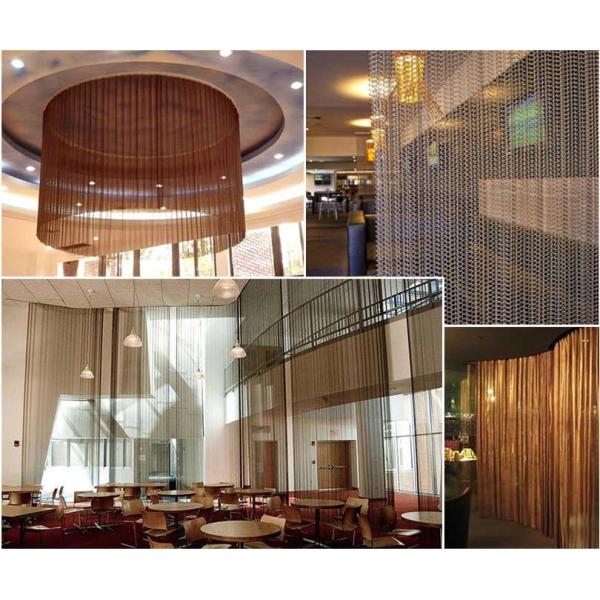 Durable Architectural Woven Wire Mesh Innovative Acoustic Baffle Curtains And Ceiling