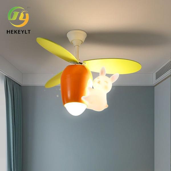 Crianças desenho animado criativo bonito coelho cenoura teto ventoinha luz para menino menina quarto