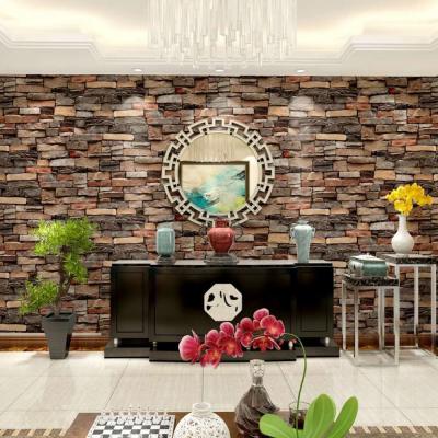 Moisture-Proof PVC Vinyl Brick Stone Wallpaper Vintage Design 3D Brick Wallpaper Adhesive Paper Stickers