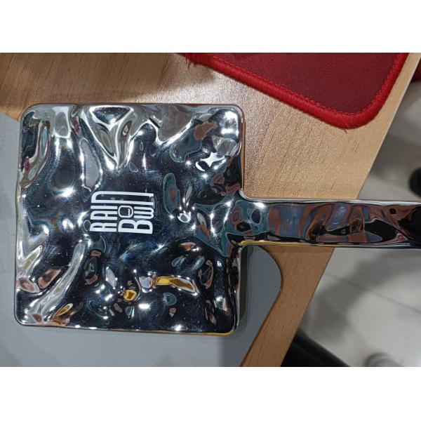 Everyday Customized Handle Hand Mirror Logo Custom Small Glitter Silver Makeup Mirrors