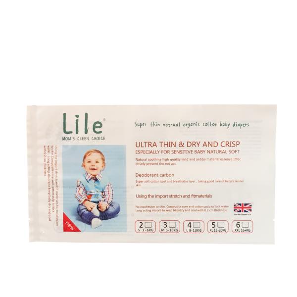 plastic heat seal baby diaper packaging three side sealed bag with tear north