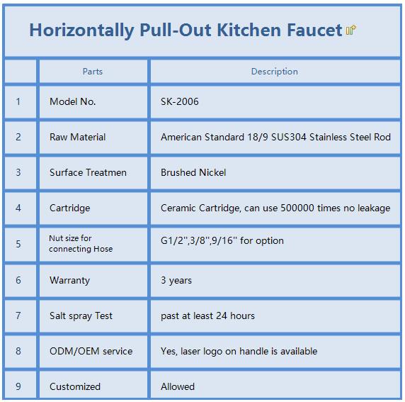 HOMEKA Angled Spout Single Lever Kitchen Faucet Kitchen Sink Extendable Tap