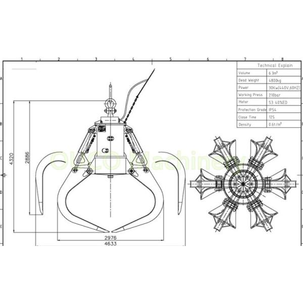 Хватальщик двора утиля металла апельсиновой корки 6 CBM Electro