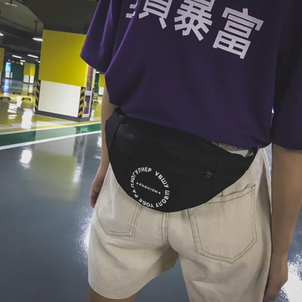 Hip hop cool Fanny pack a solid color retro women's trend crossbody bag with matching monogram crossbody bag