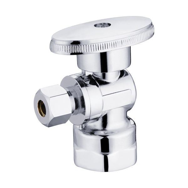 American Standard 90 Degree Angle Stop Valve Quarter Turn Brass Chrome Plated Angle Valve for Bathroom Toilet Sink Water Heater