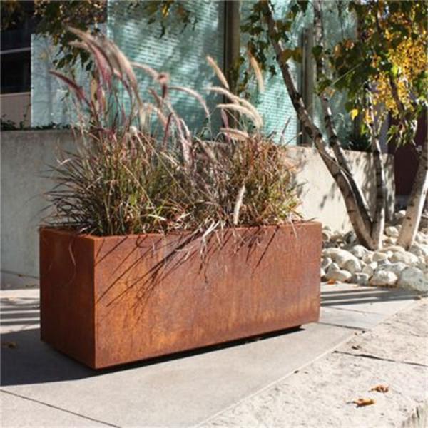 Vasos de flores redondos ao ar livre em aço corten 2 mm ou personalizados