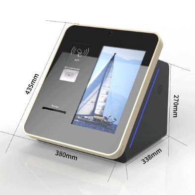 15 Inch Desktop Hotel Kiosk with Touchscreen and Card Reader, 12-Month Warranty