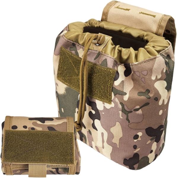Molle Dump Pouch, Tactical Slingshot Ammo Pouch Foldable Mag Dump Pouch Magazine Utility Roll Up Wiast Bag Drawstring