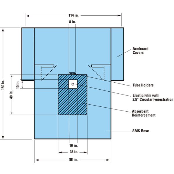 Quirúrgico disponible material de la extremidad superior de los PP SMS cubre con los tenedores del tubo