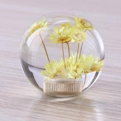 Concevez le bouton en fonction du client en cristal de changement de vitesse de boutons de changement de vitesse de voiture de logo avec la fleur sèche à l'intérieur de la boule de bouton de vitesse de décalage de résine