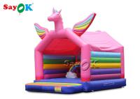 5x4mH castelo do salto da princesa Cor-de-rosa Arco-íris Unicórnio Inflável para a criança