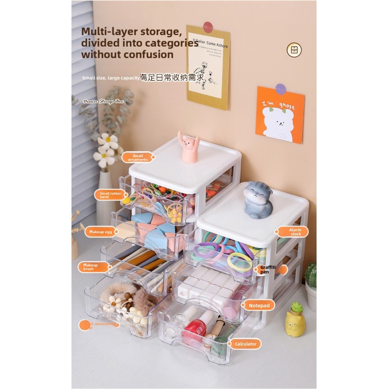 Multi-layer Plastic Desktop Storage Drawers Rectangle Office Organization Jewelry Cosmetics Storage Jewelry Storage Box