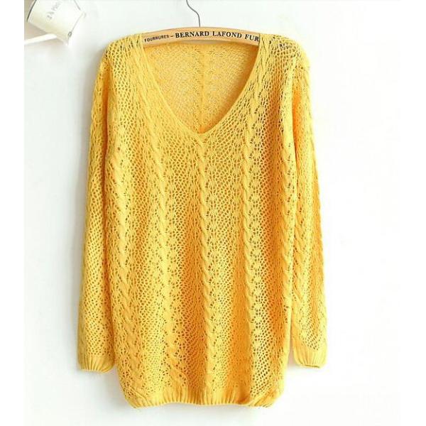 Crochet,pullover Hollow Out Golden Thread women sweater Knitted Loose Sweaters warm pullovers