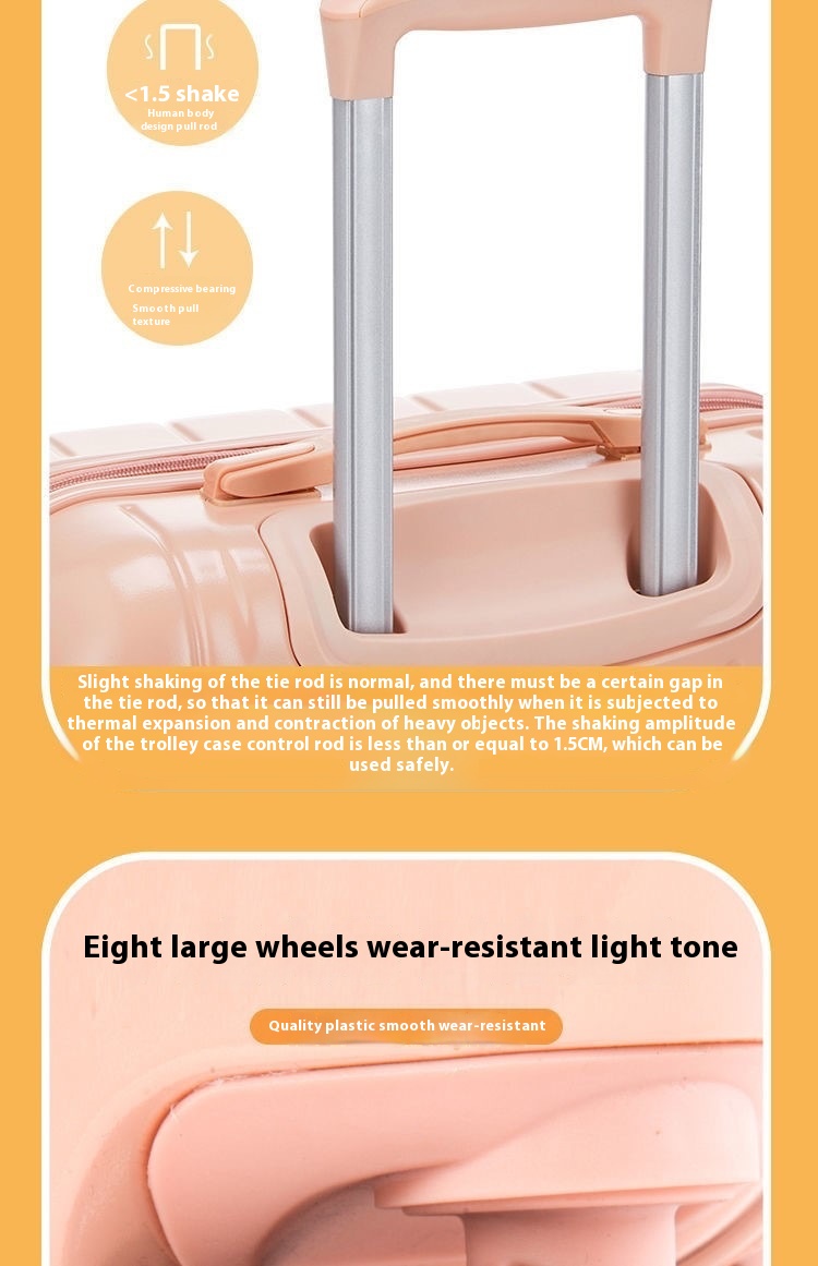 18-Inch Unisex Durable ABS+PC Trolley Case Spinner Net Candy Color Small Fresh Luggage Universal Wheel Portable Password Box