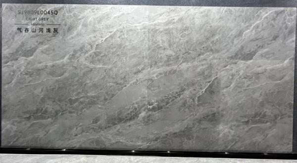 Gray Polished Glazed Porcelain Tile 900x1800mm Indoor Floor